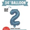 34" Mylar Balloon  0 to 9, Light Blue