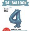 34" Mylar Balloon  0 to 9, Light Blue
