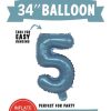 34" Mylar Balloon  0 to 9, Light Blue