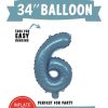 34" Mylar Balloon  0 to 9, Light Blue