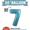 34" Mylar Balloon  0 to 9, Light Blue
