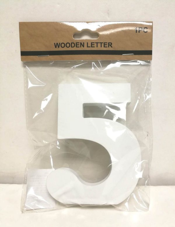 5" WHITE STANDING WOODEN NUMBER